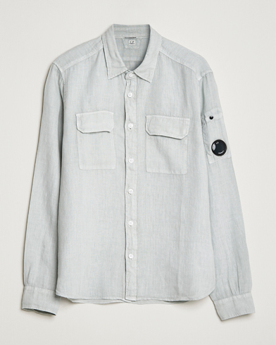 Herr | C.P. Company | C.P. Company | Long Sleeve Linen Shirt Ocean