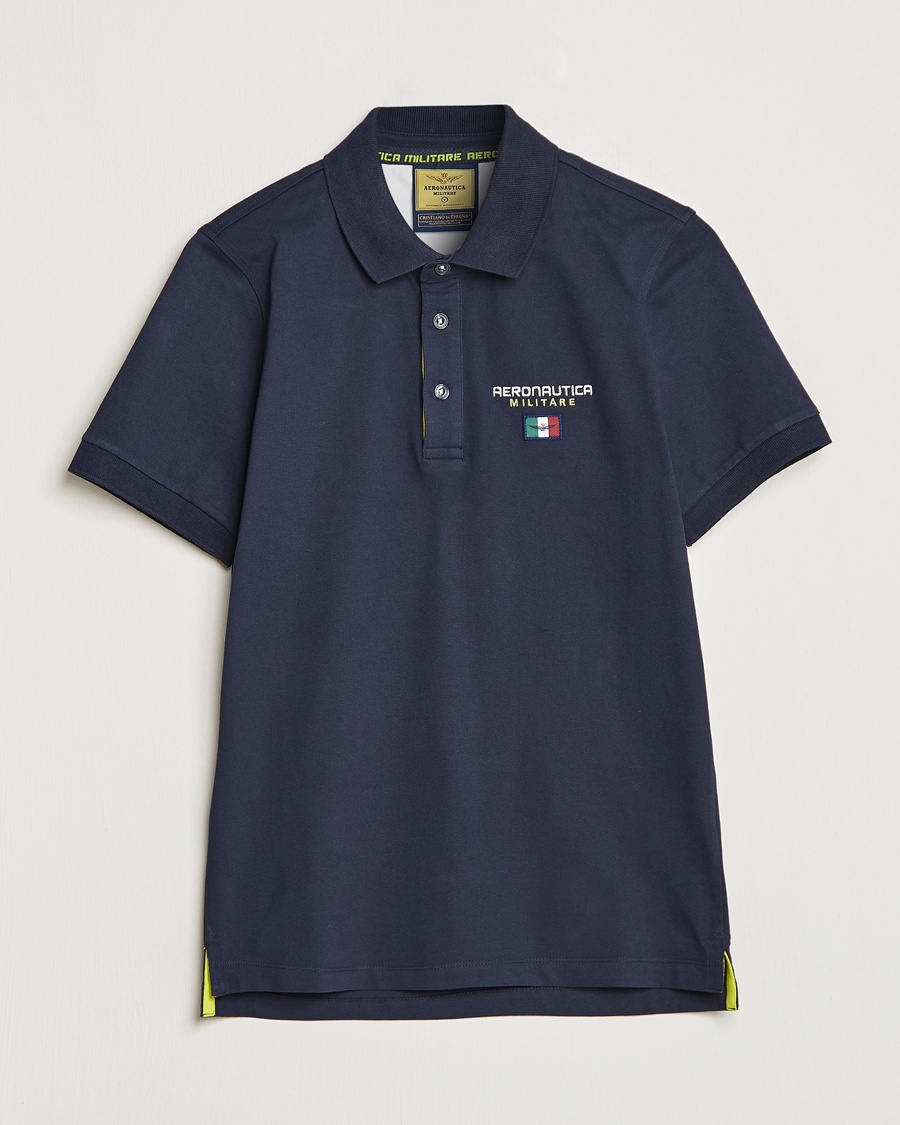 Herr | | Aeronautica Militare | Stretch Cotton Polo Navy Blue