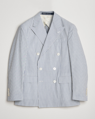 Herr | Bomullskavajer | Polo Ralph Lauren | Cotton Seersucker Sportcoat Cream/Antique Blue