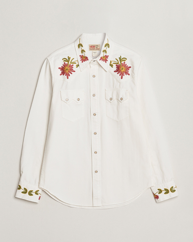 Herr | American Heritage | RRL | Sawtooth Western Embroidered Shirt White Wash