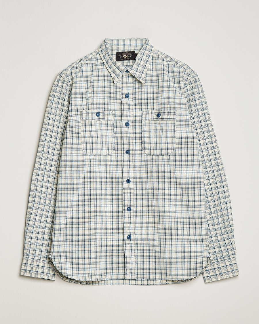 Herr | RRL | RRL | Alaska Overshirt Cream/Blue