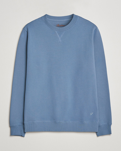 Herr | Sweatshirts | Stenströms | Cotton Collage Crew Neck Petrol Blue