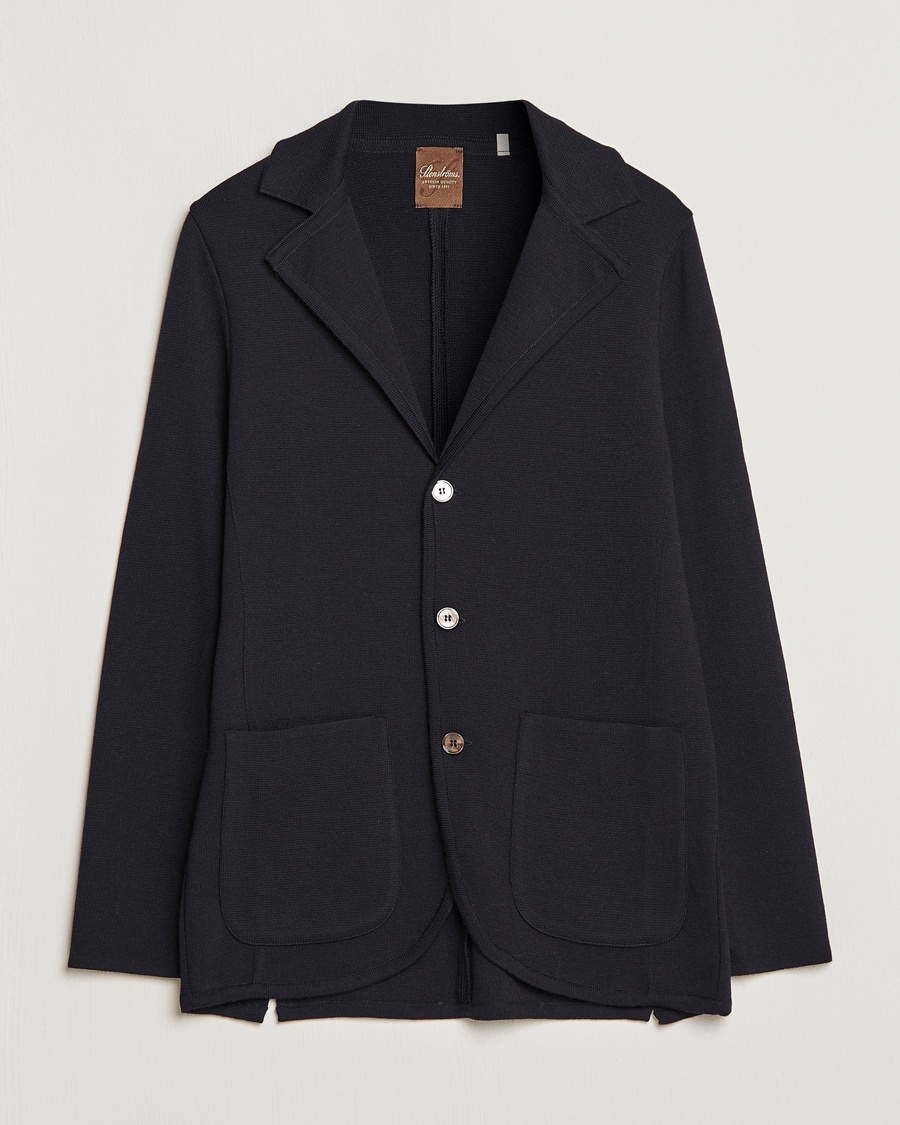 Herr | Stenströms | Stenströms | Milano Knitted Merino Blazer Navy