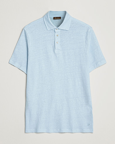 Herr |  | Stenströms | Linen Polo Shirt Light Blue