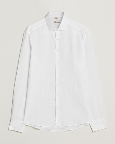 Herr | Linneskjortor | Stenströms | Slimline Cut Away Linen Shirt White