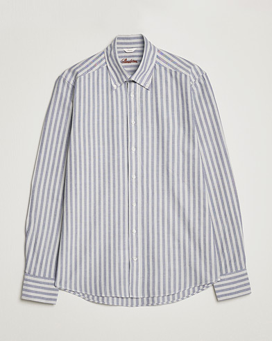 Herr |  | Stenströms | Slimline Washed Striped Oxford Shirt  Blue