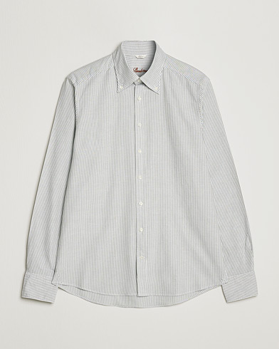 Herr | Oxfordskjortor | Stenströms | Slimline Washed Striped Oxford Shirt Green