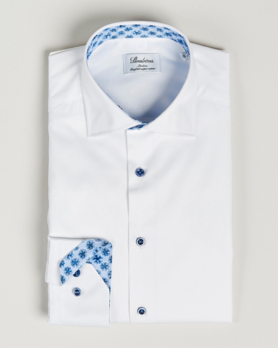 Herr | Stenströms | Stenströms | Slimline Cut Away Contrast Shirt White