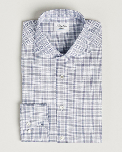 Herr | Businesskjortor | Stenströms | Slimline Cut Away Multicheck Shirt Blue