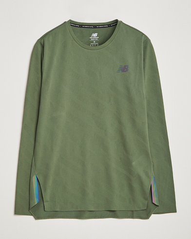 Herr | T-Shirts | New Balance Running | Q Speed Jacquard Long Sleeve T-Shirt Olive