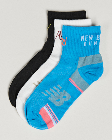 Herr | Ankelstrumpor | New Balance Running | 3-Pack Ankle Running Socks White/Black/Blue