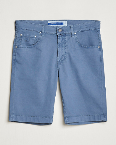 Herr | Shorts | Jacob Cohën | Nicolas Cotton Twill Shorts Blue Grey