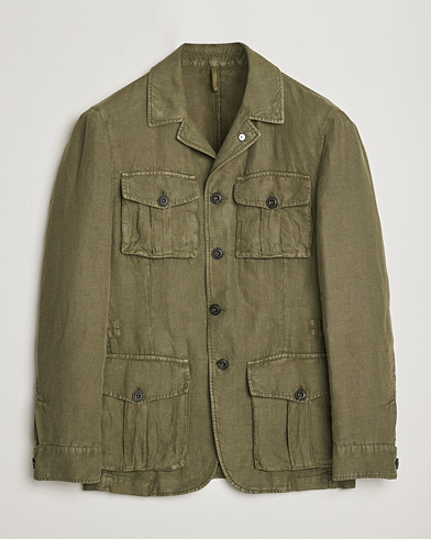 Herr | Kavajer | L.B.M. 1911 | Linen Safari Jacket Olive