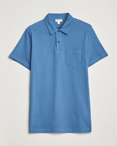 Herr | Sunspel | Sunspel | Riviera Polo Shirt Blue Stone