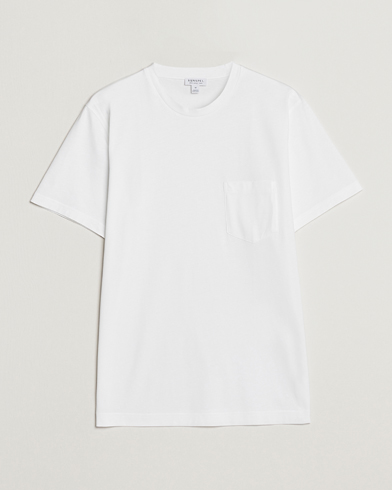 Herr |  | Sunspel | Riviera Pocket Crew Neck T-Shirt White