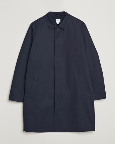 Herr | Dressade jackor | Sunspel | Technical Cotton Mac Coat Navy