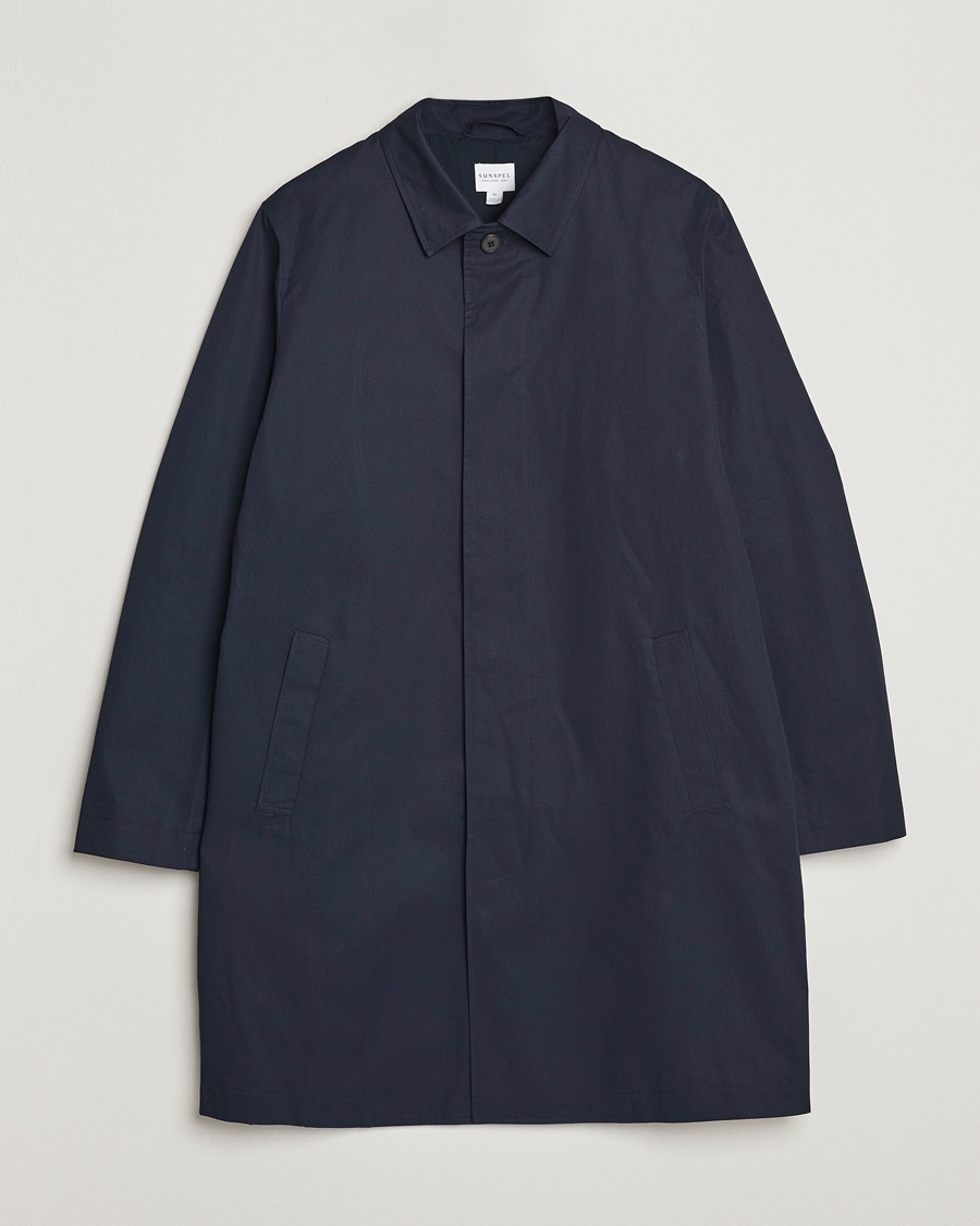 Herr | Vårjackor herr | Sunspel | Technical Cotton Mac Coat Navy