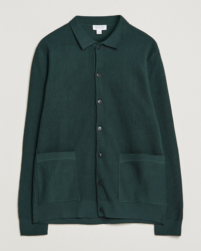 Herr |  | Sunspel | Knitted Cotton Jacket Seaweed