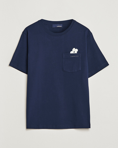 Herr |  | Lardini | Fiore Tasca Printet Logo T-Shirt Navy