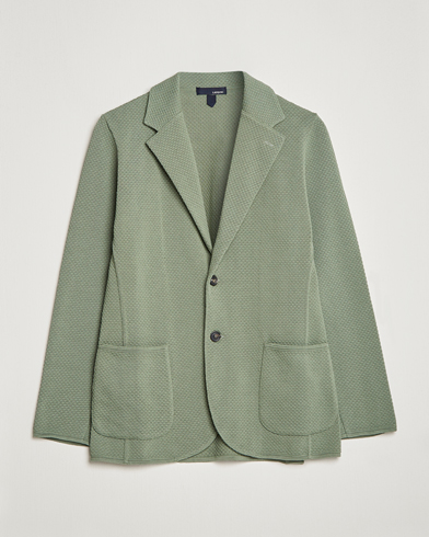 Herr | Stickade kavajer | Lardini | Knitted Structure Cotton Blazer Soft Green