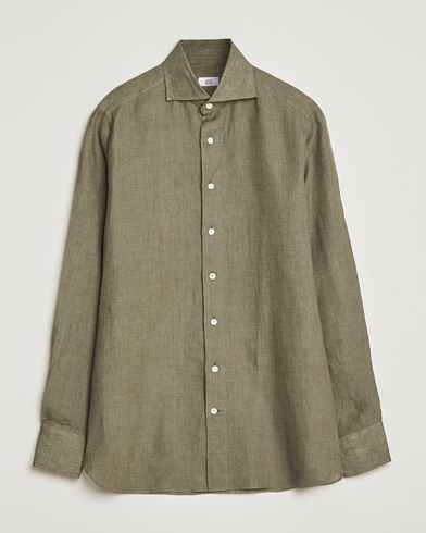 Herr | Linneavdelningen | 100Hands | Signature Linen Cut Away Shirt Green
