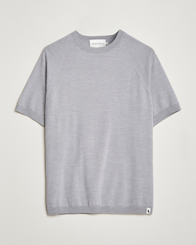 Herr |  | Peregrine | Knitted Wool T-Shirt Light Grey