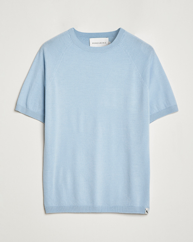 Herr |  | Peregrine | Knitted Wool T-Shirt Ocean