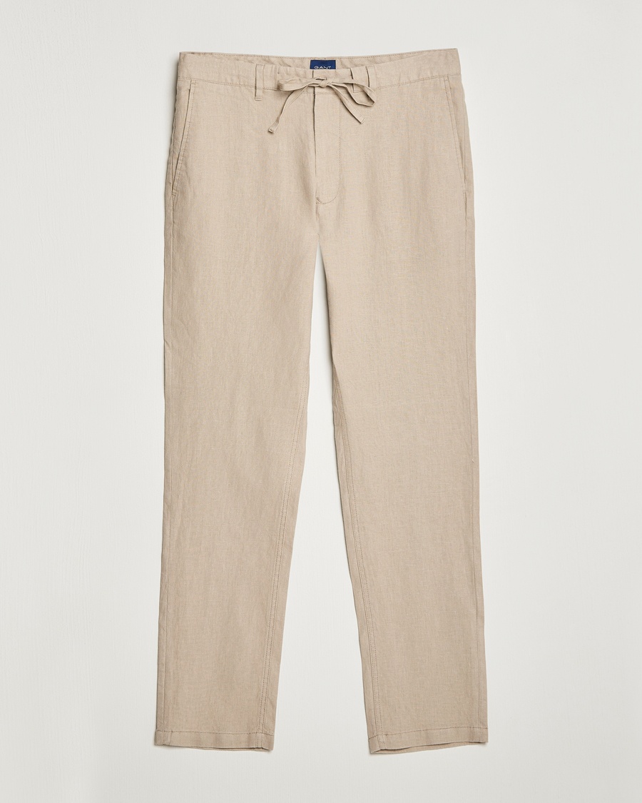 Herr | | GANT | Relaxed Linen Drawstring Pants Concrete Beige