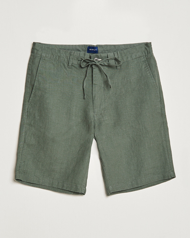 Herr | Linneshorts | GANT | Relaxed Linen Drawstring Shorts Green Ash