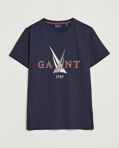 Herr | GANT | GANT | Sailing Logo Crew Neck T-Shirt Evening Blue
