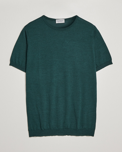 Herr | John Smedley | John Smedley | Belden Wool/Cotton T-Shirt Bottle Green
