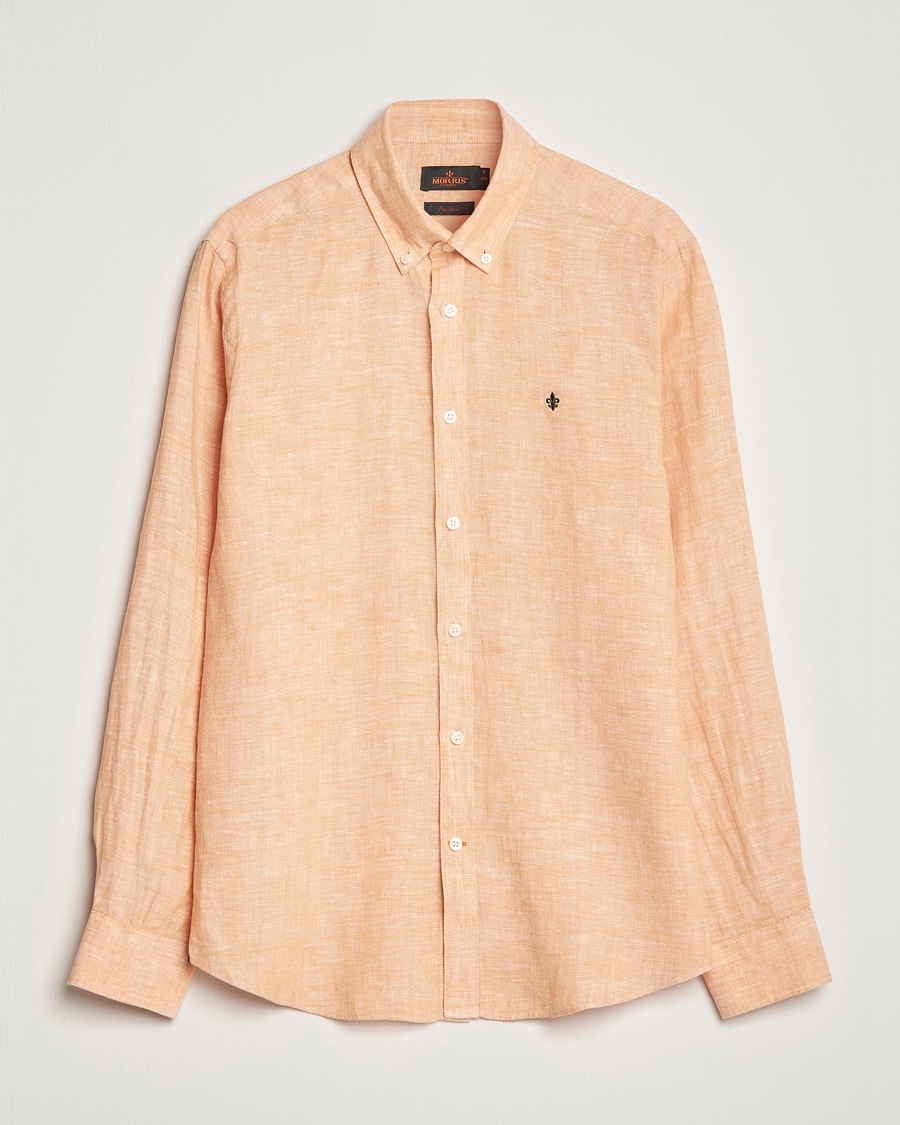 Morris Douglas Linen Button Down Shirt Orange – Orange