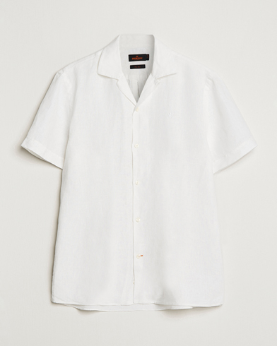 Herr | Casual | Morris | Douglas Linen Short Sleeve Shirt White
