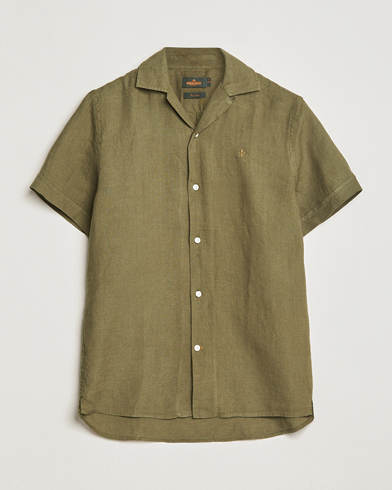 Herr | Kortärmade skjortor | Morris | Douglas Linen Short Sleeve Shirt Dark Green