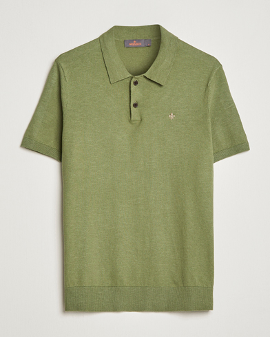 Herr |  | Morris | Harold Cotton/Linen Summer Polo Sage Green