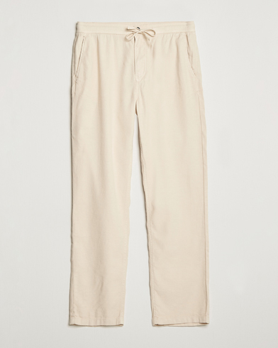 Herr | Linnebyxor | Morris | Fenix Linen Drawstring Trousers Beige