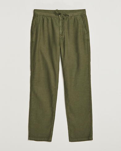 Herr | Linnebyxor | Morris | Fenix Linen Drawstring Trousers Olive