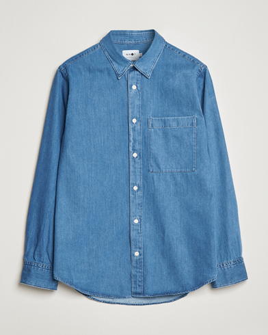 Herr | NN07 | NN07 | Cohen Tencel Denim Shirt Medium Blue