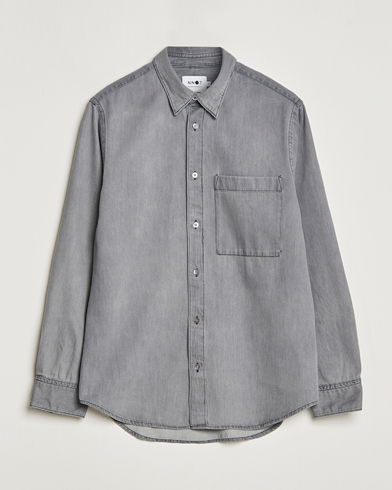 Herr | Jeansskjortor | NN07 | Cohen Tencel Denim Shirt Grey Denim