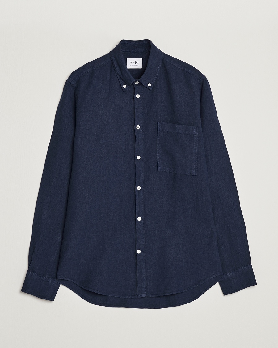  Arne Linen Shirt Navy Blue