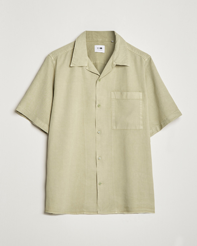 Herr | Kortärmade skjortor | NN07 | Julio Tencel Resort Collar Shirt Pale Green