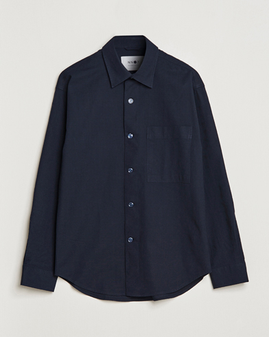 Herr |  | NN07 | Adwin Cotton Pocket Shirt Navy Blue