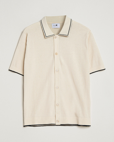 Herr |  | NN07 | Nolan Knitted Short Sleeve Shirt Ecru