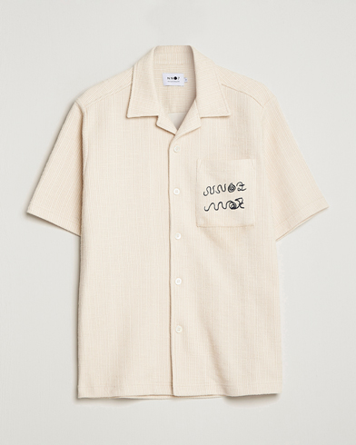 Herr | Kortärmade skjortor | NN07 | Julio Knitted Structured Shirt Ecru