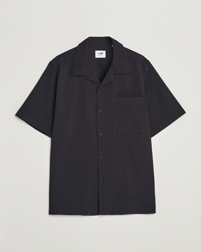 Herr | NN07 | NN07 | Julio Seersucker Short Sleeve Shirt Black