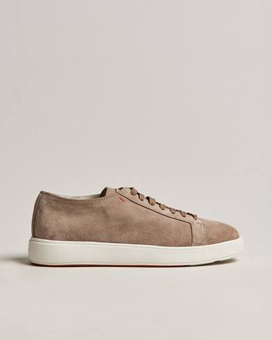 Herr | Sneakers | Santoni | Plain Sneaker Beige Suede