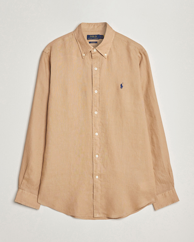 Herr | Preppy Authentic | Polo Ralph Lauren | Custom Fit Linen Button Down Vintage Khaki