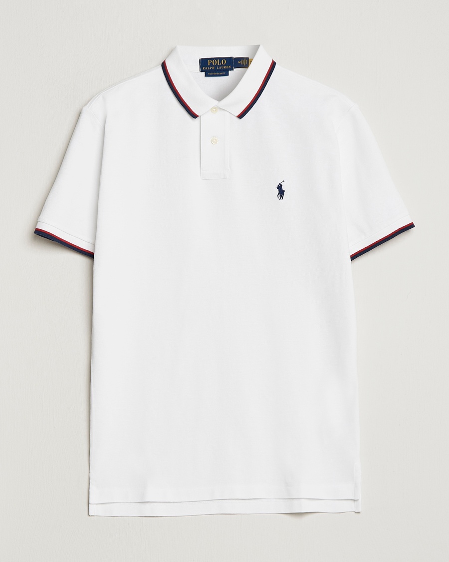 Polo Ralph Lauren Custom Slim Fit Tipped Polo White – Vit