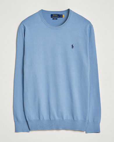 Herr | Stickade tröjor | Polo Ralph Lauren | Cotton Crew Neck Sweater Channel Blue