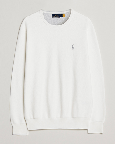 Herr | Stickade tröjor | Polo Ralph Lauren | Textured Crew Neck Sweater Deckwash White